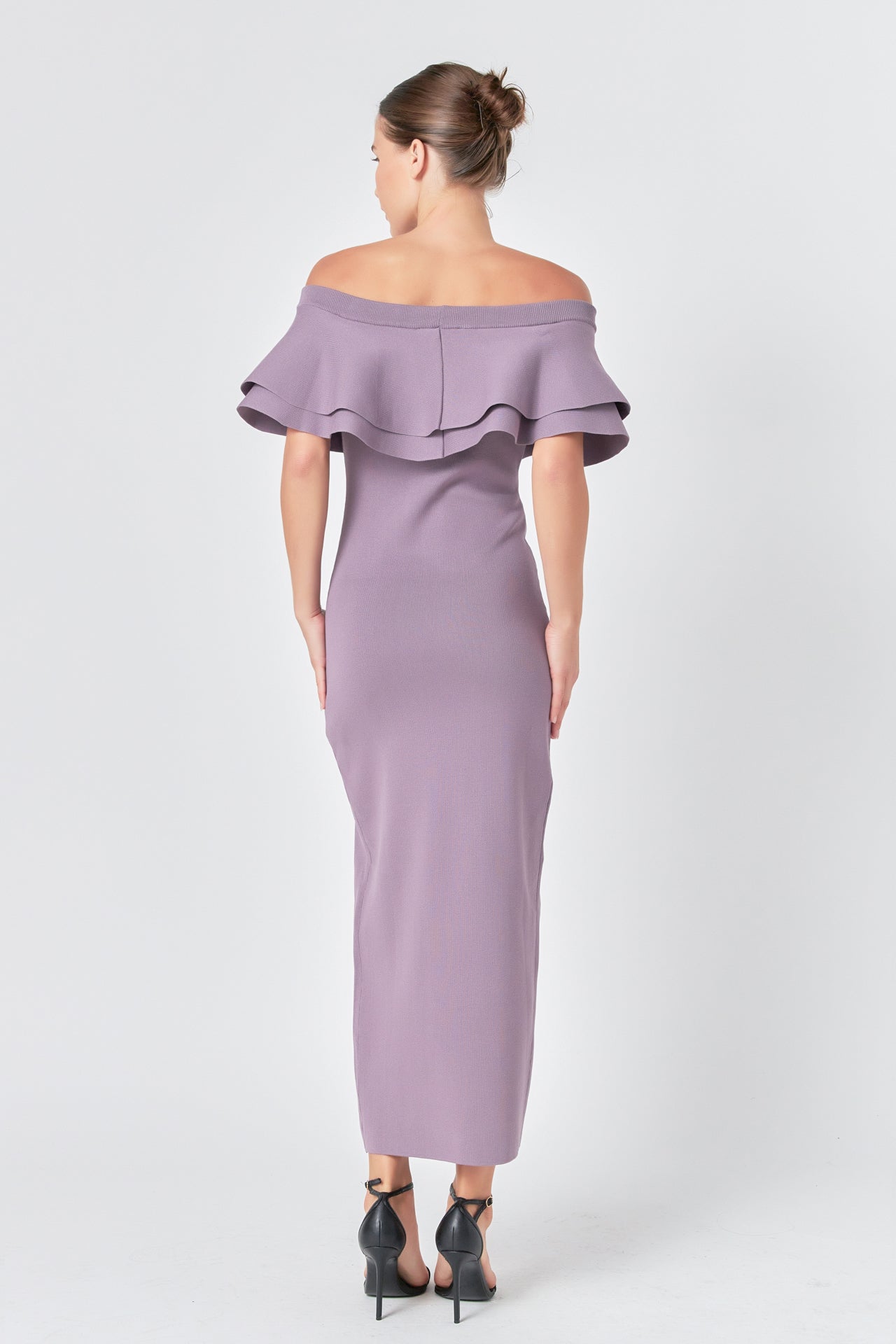 Off the Shoulder Ruffle Maxi Dress