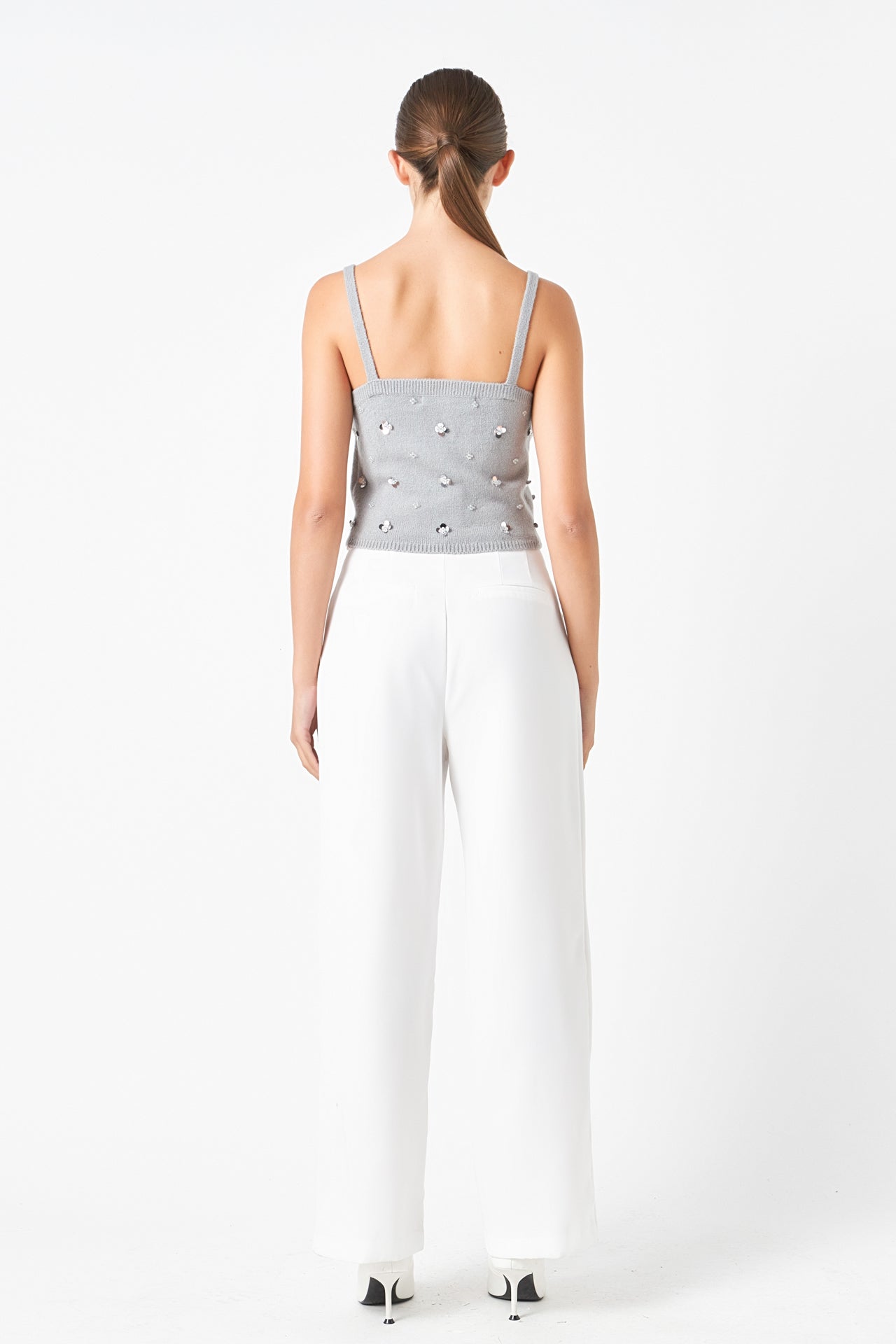 Sequin Embellished Knit Crop Top