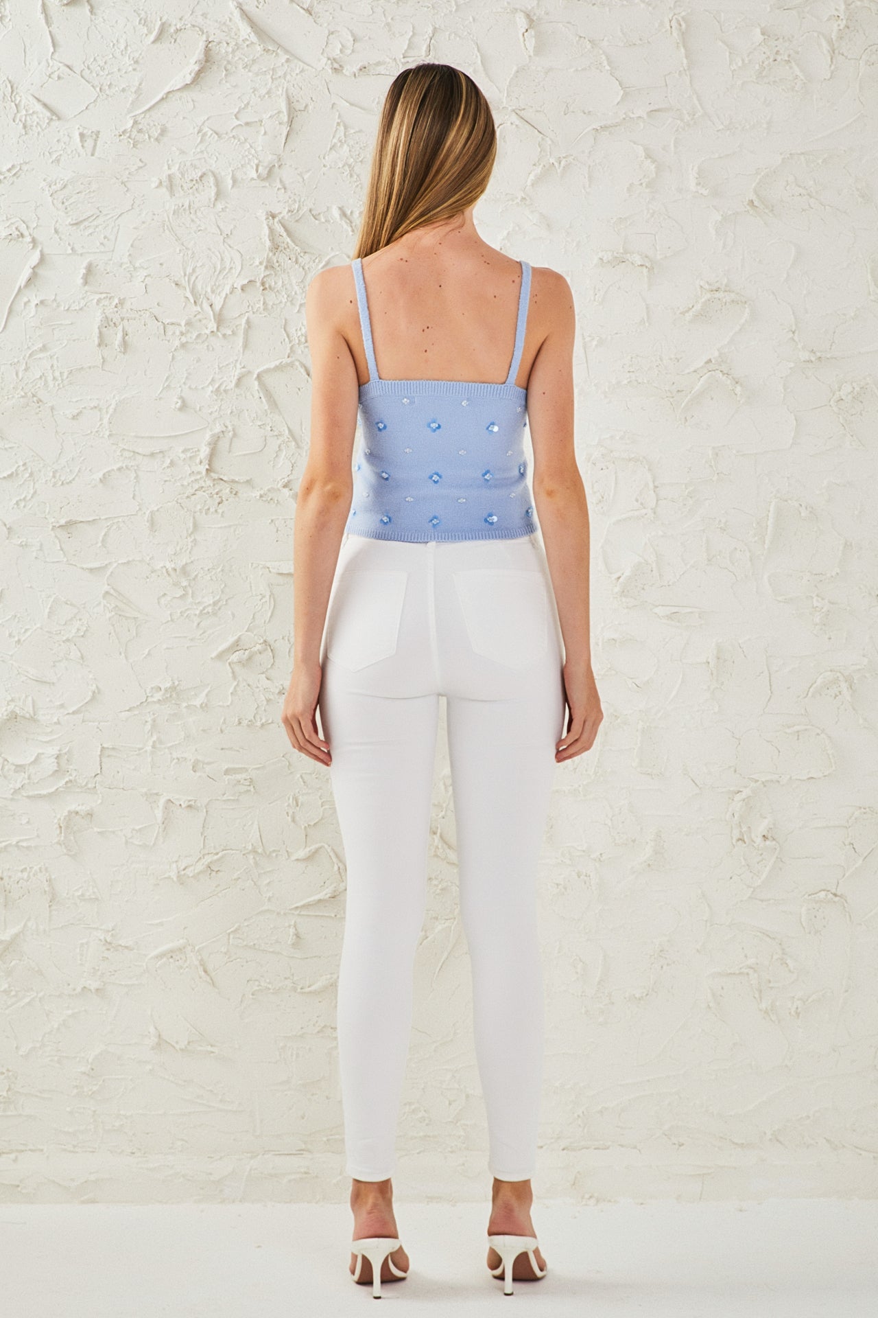 Sequin Embellished Knit Crop Top