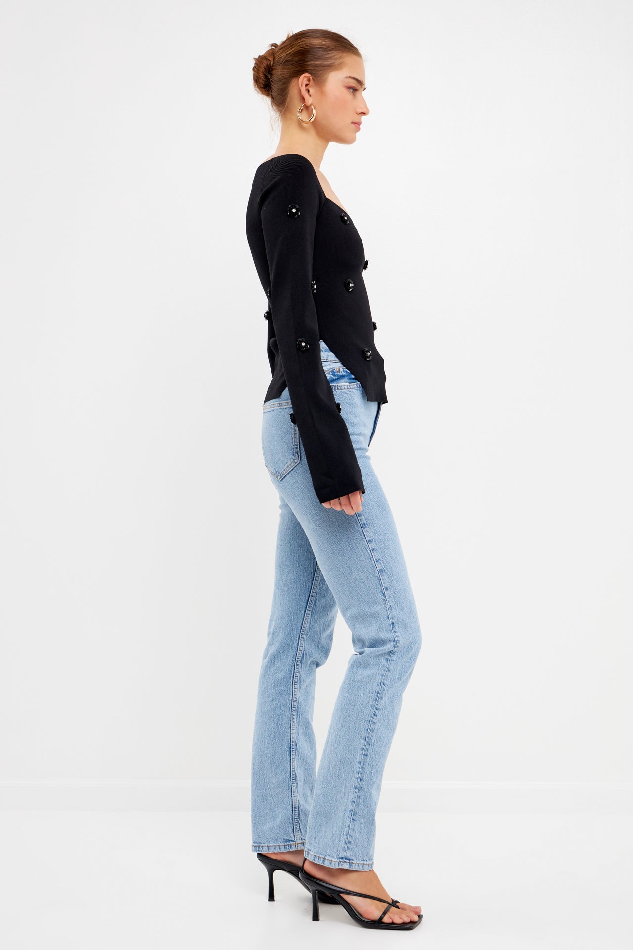 Sequin Flower Sweater