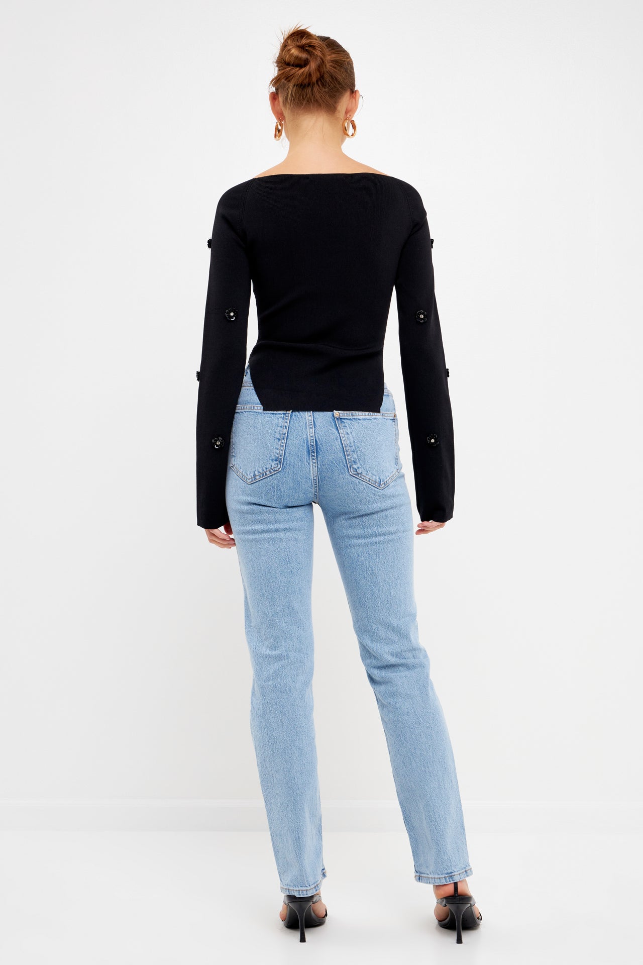 Sequin Flower Sweater