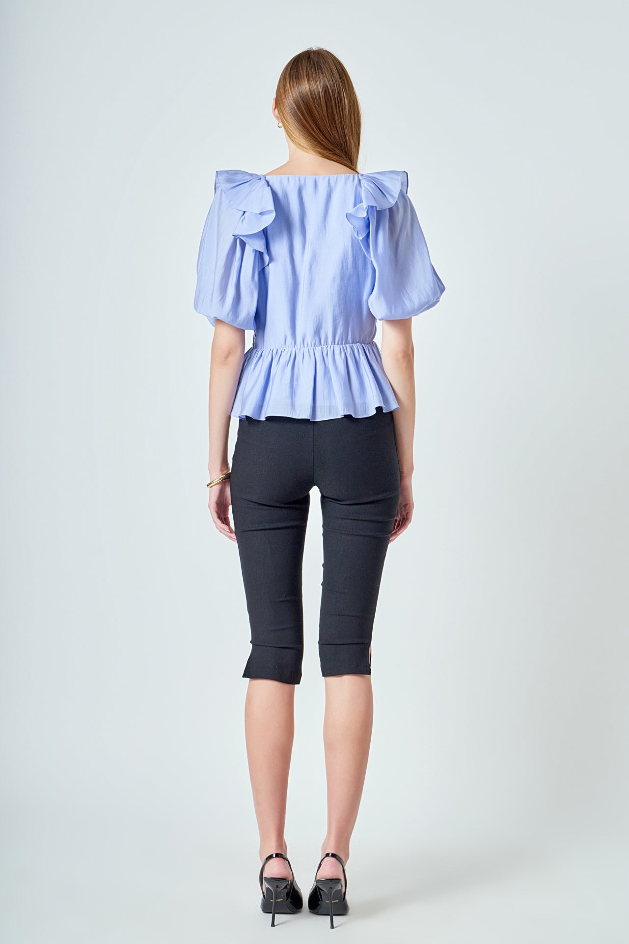 Puff Sleeve Peplum Top