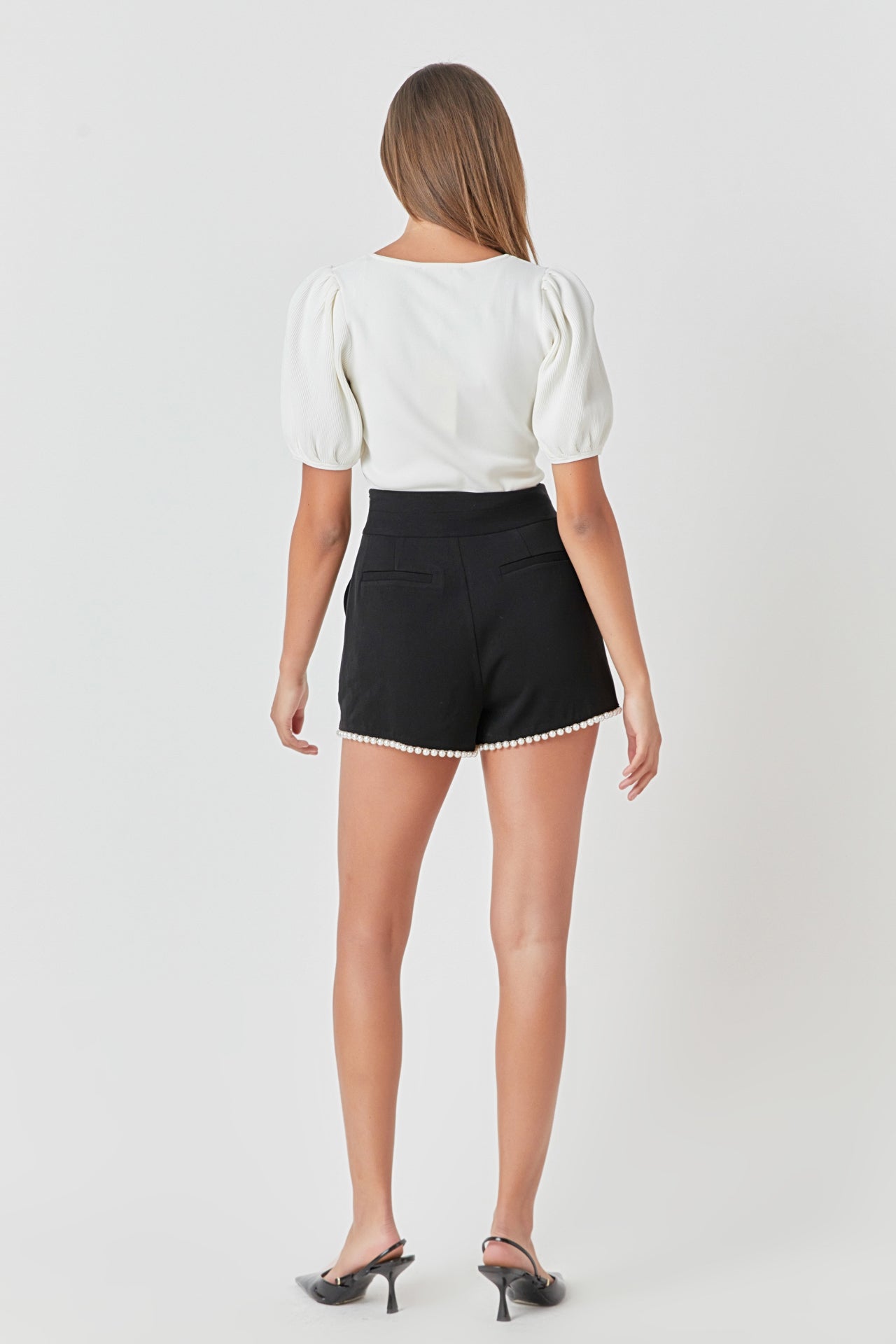 Premium Pearl-Trimmed Shorts