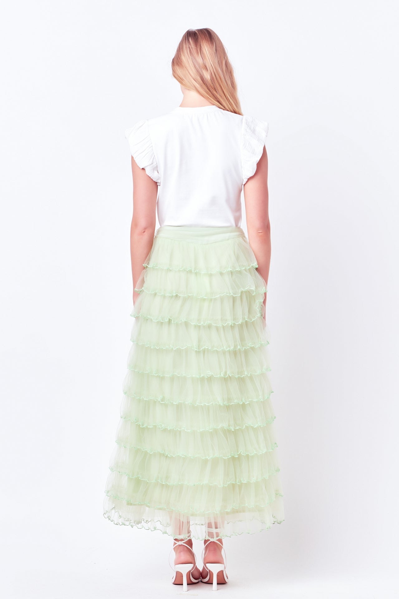 Layered Tulle Midi Skirt