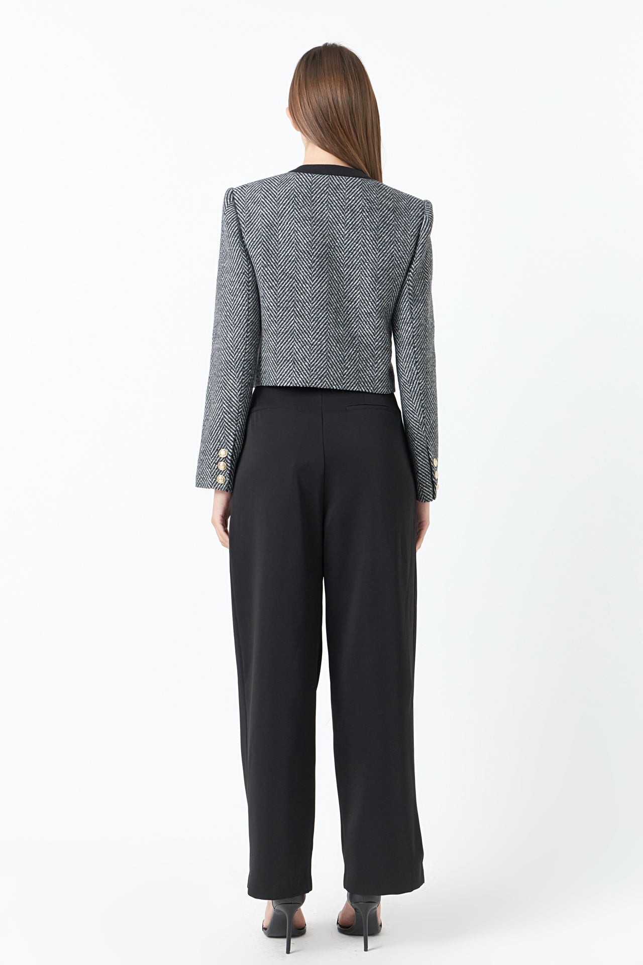 Herringbone Contrast Blazer