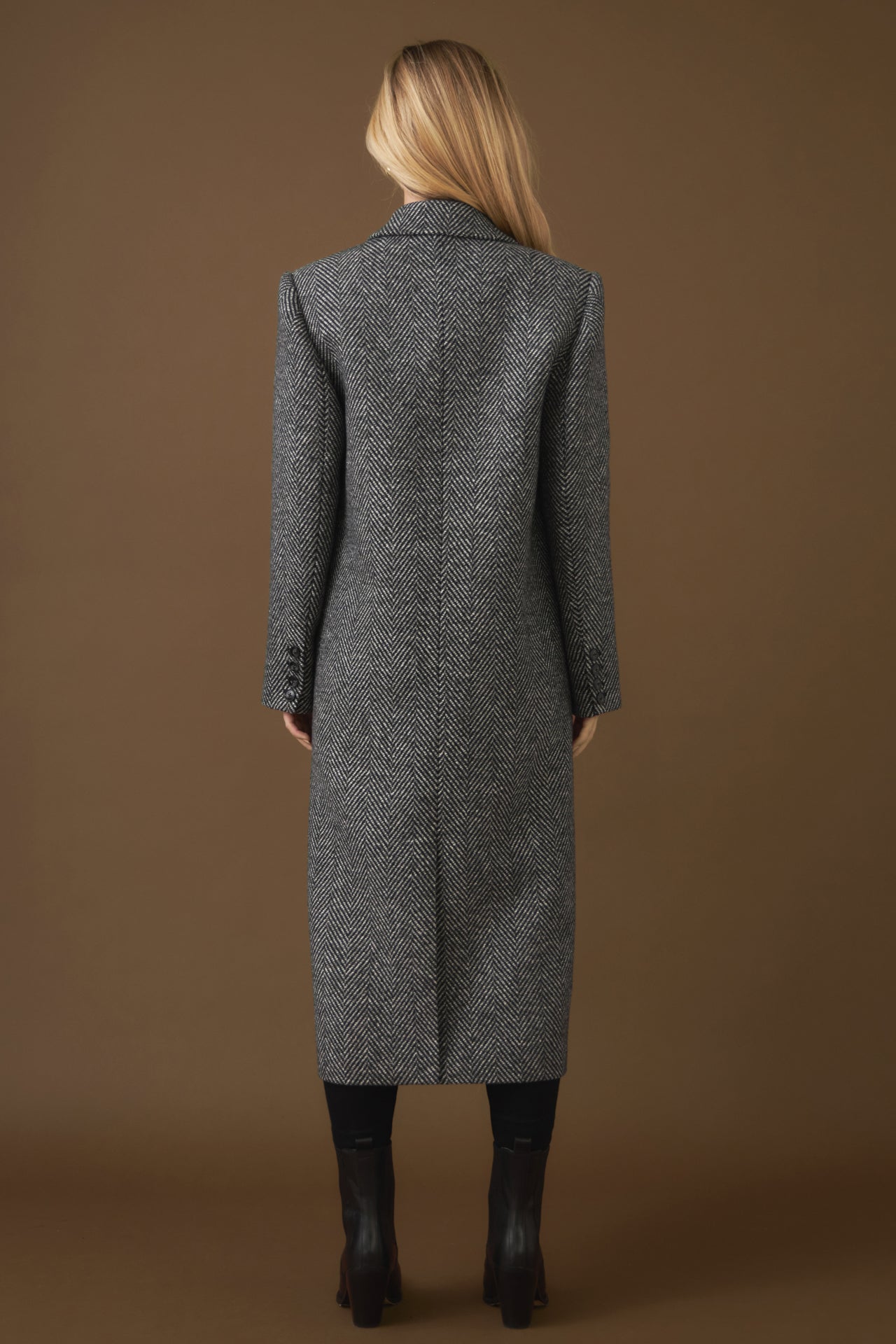 Herringbone Double Breasted Coat