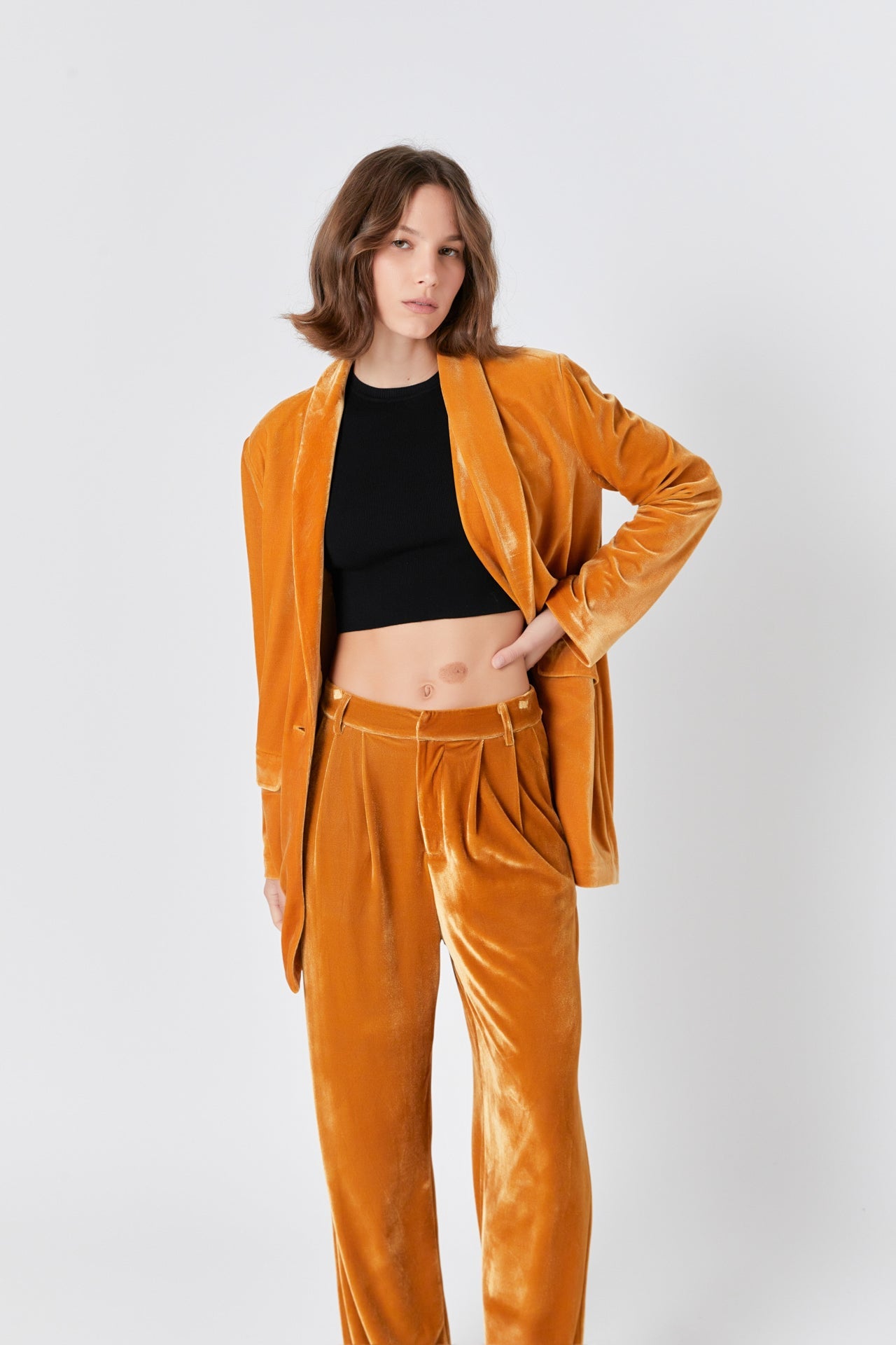 Velvet Loose Fit Blazer