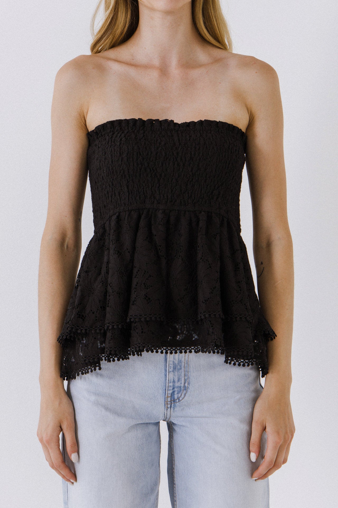 Strapless Tube Lace top