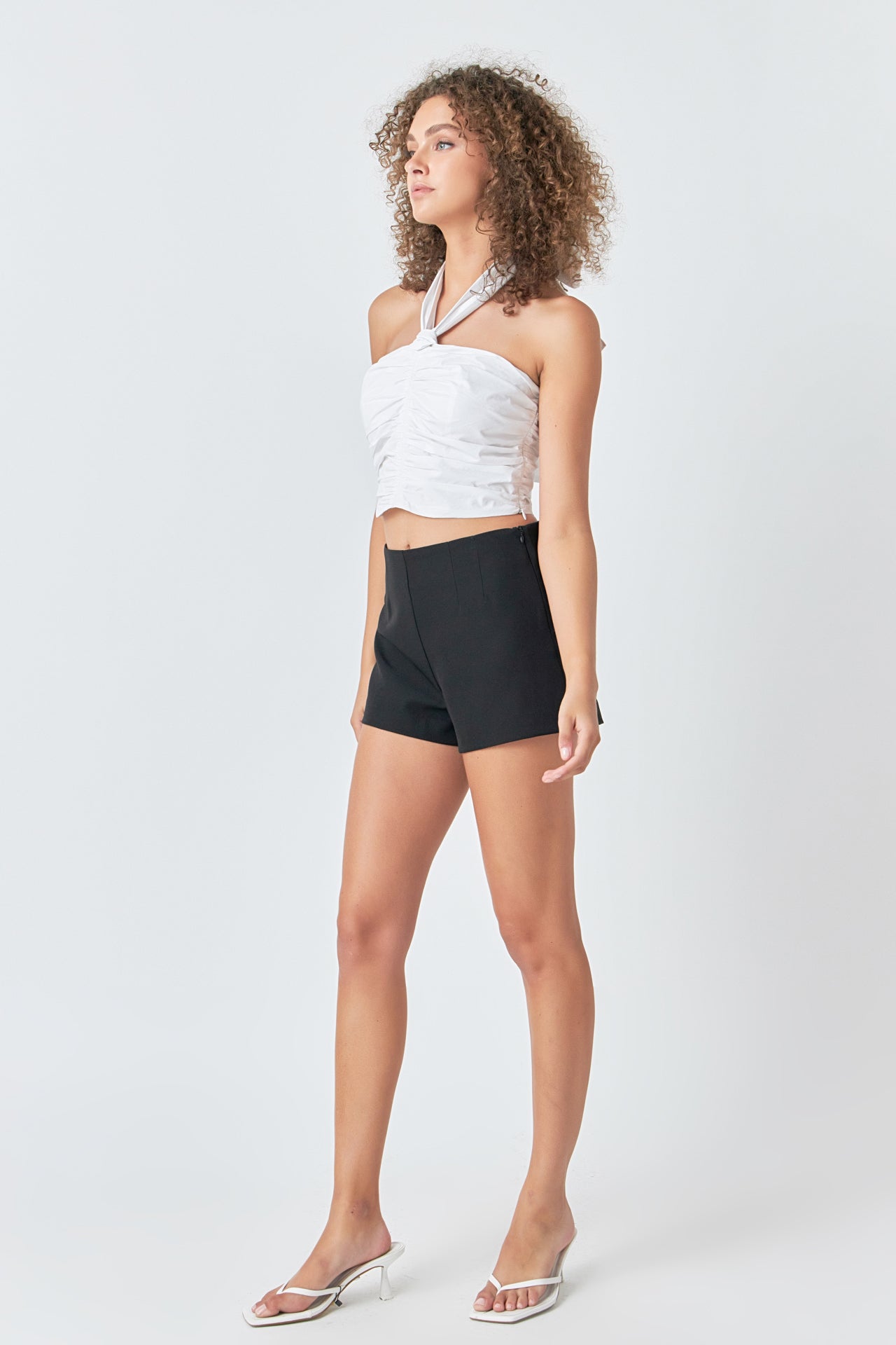 Halter Loop Ruched Top