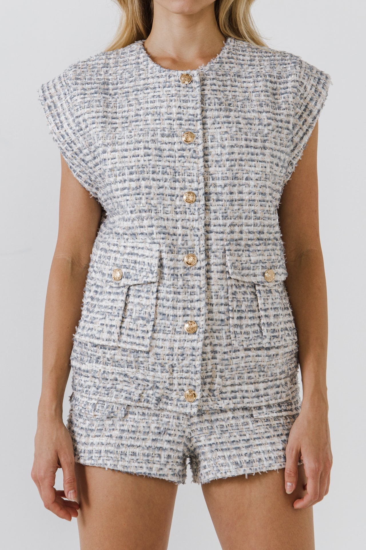 Tweed Oversized Vest