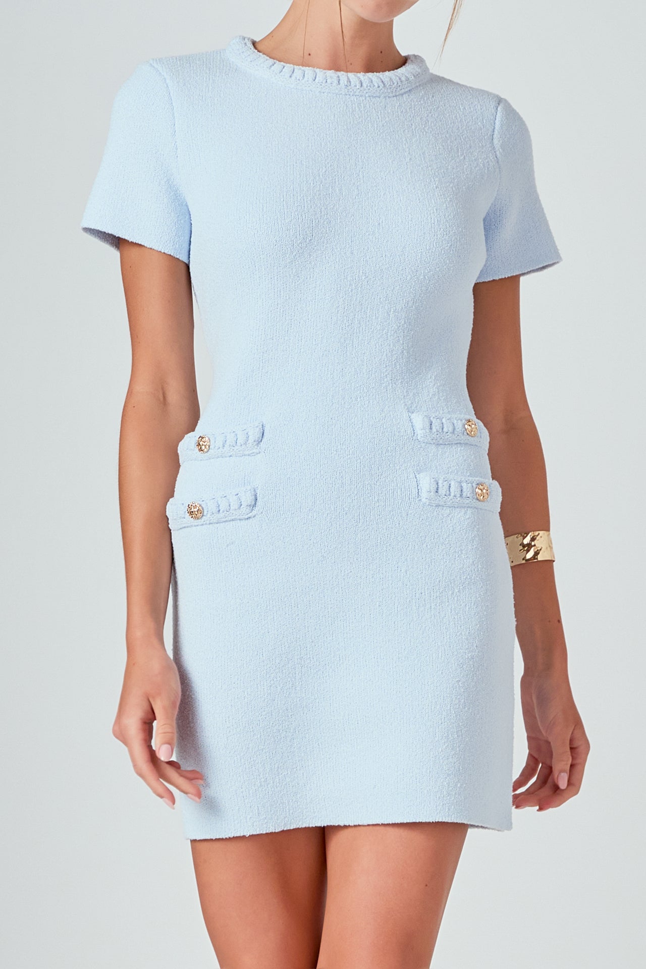 Braided Mini Knit Dress