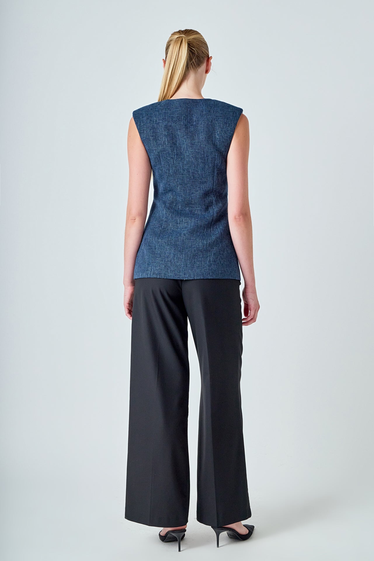 Textured Fabric Long Vest