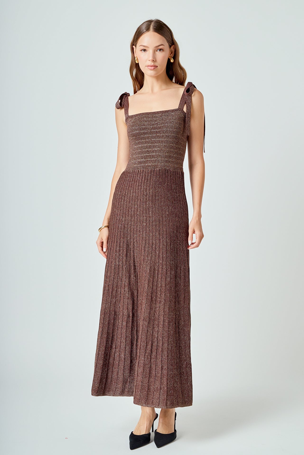 Lurex Sleeveless Maxi Dress