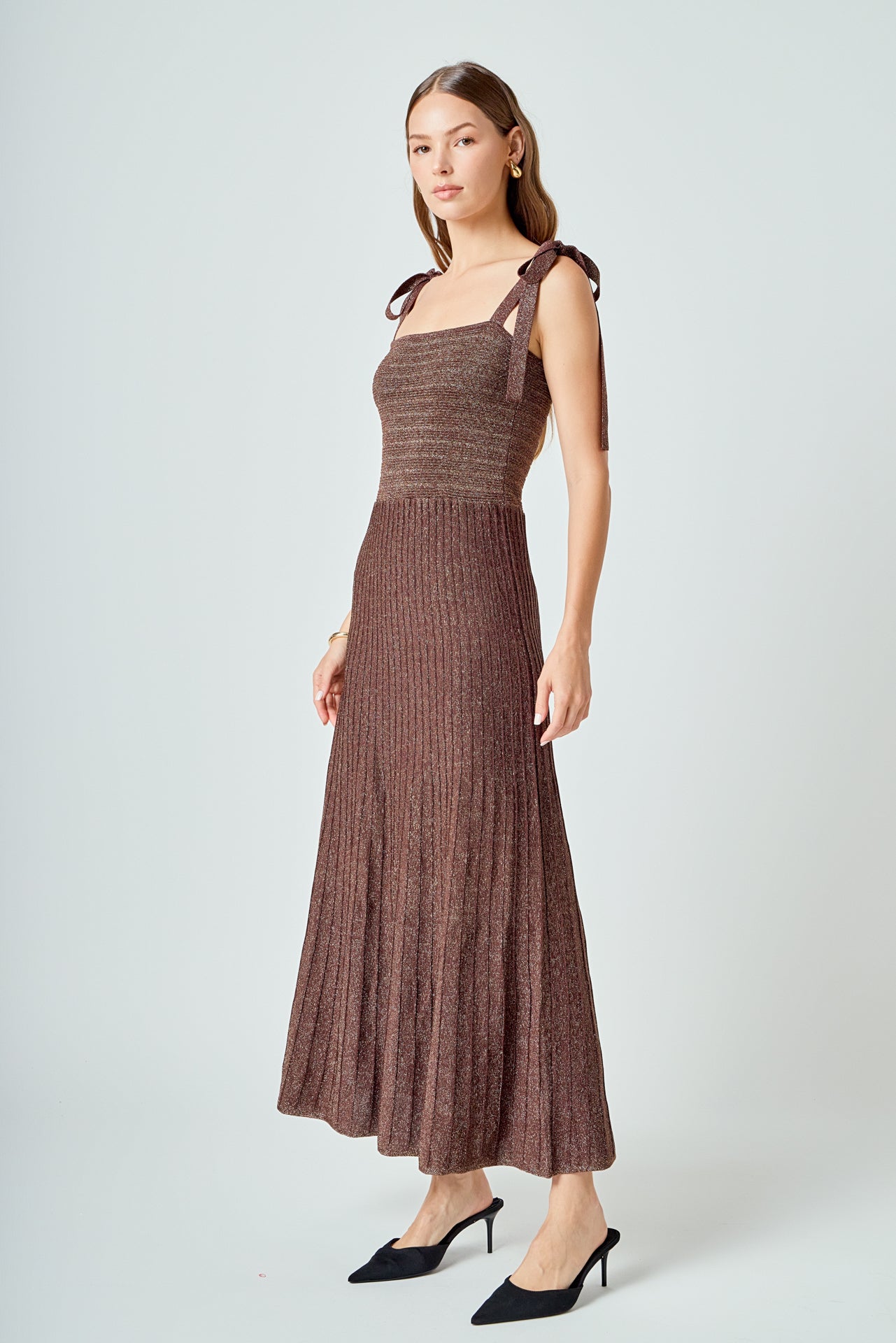Lurex Sleeveless Maxi Dress