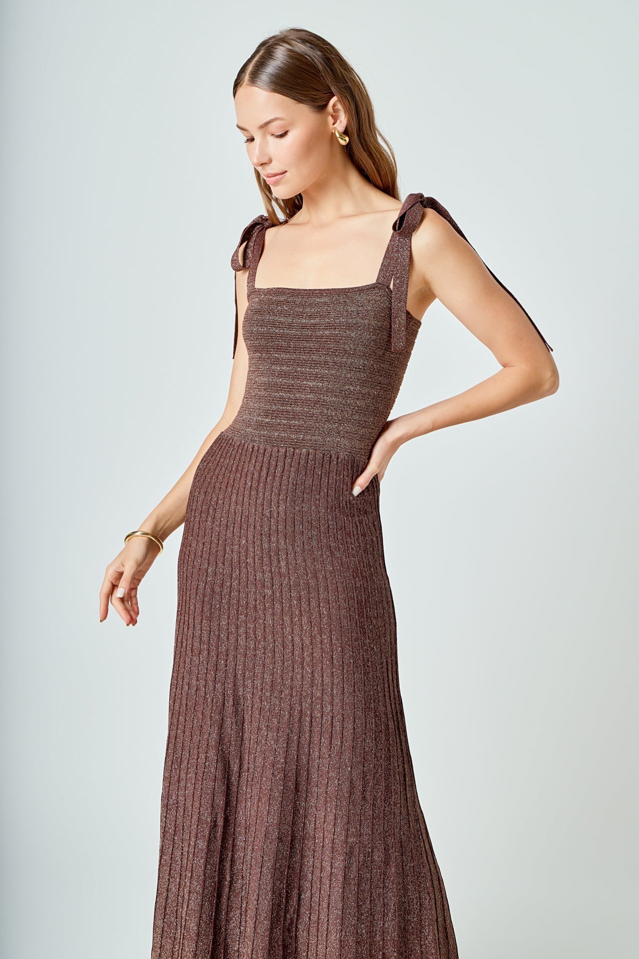 Lurex Sleeveless Maxi Dress