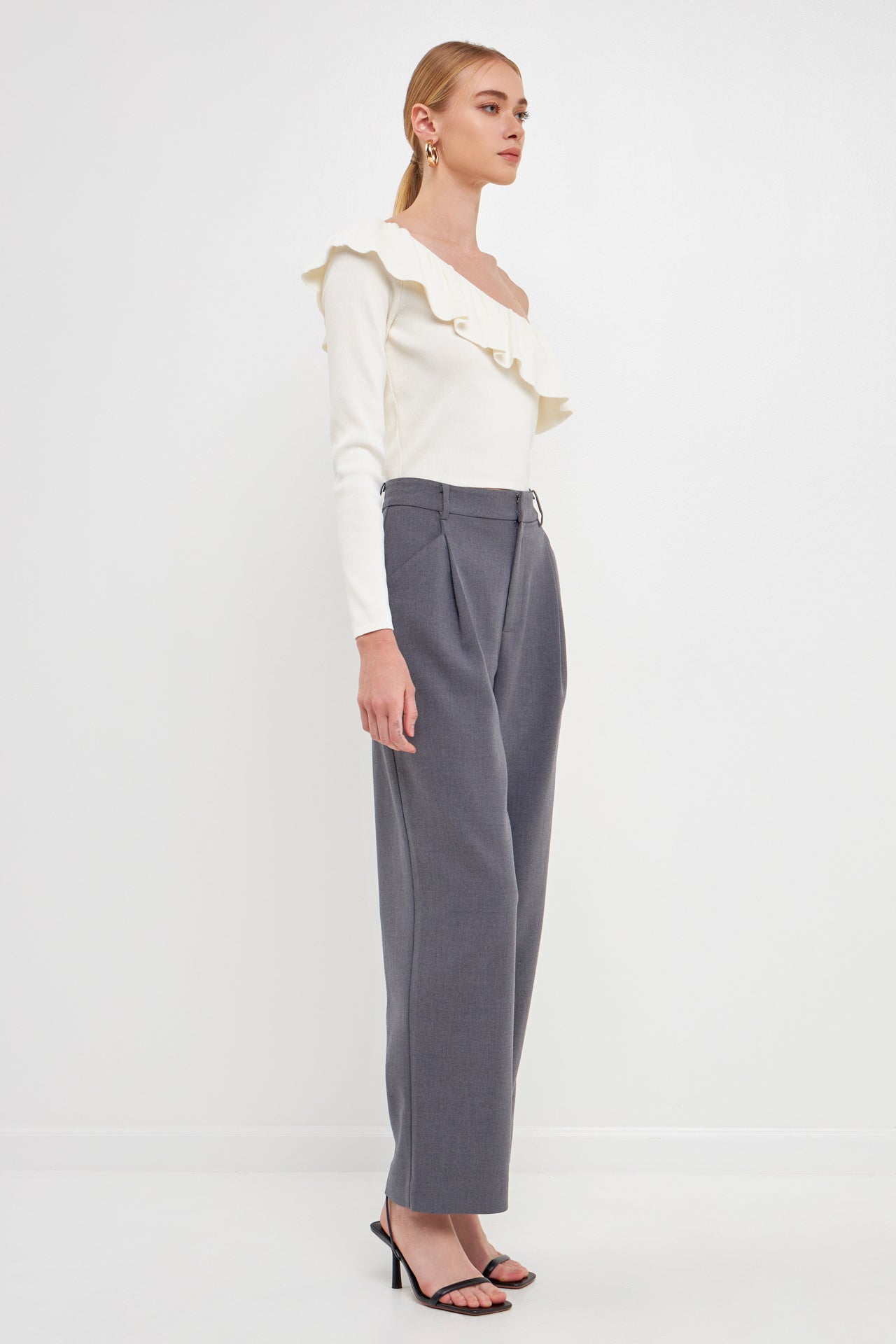 One Shoulder Top With Ruffle