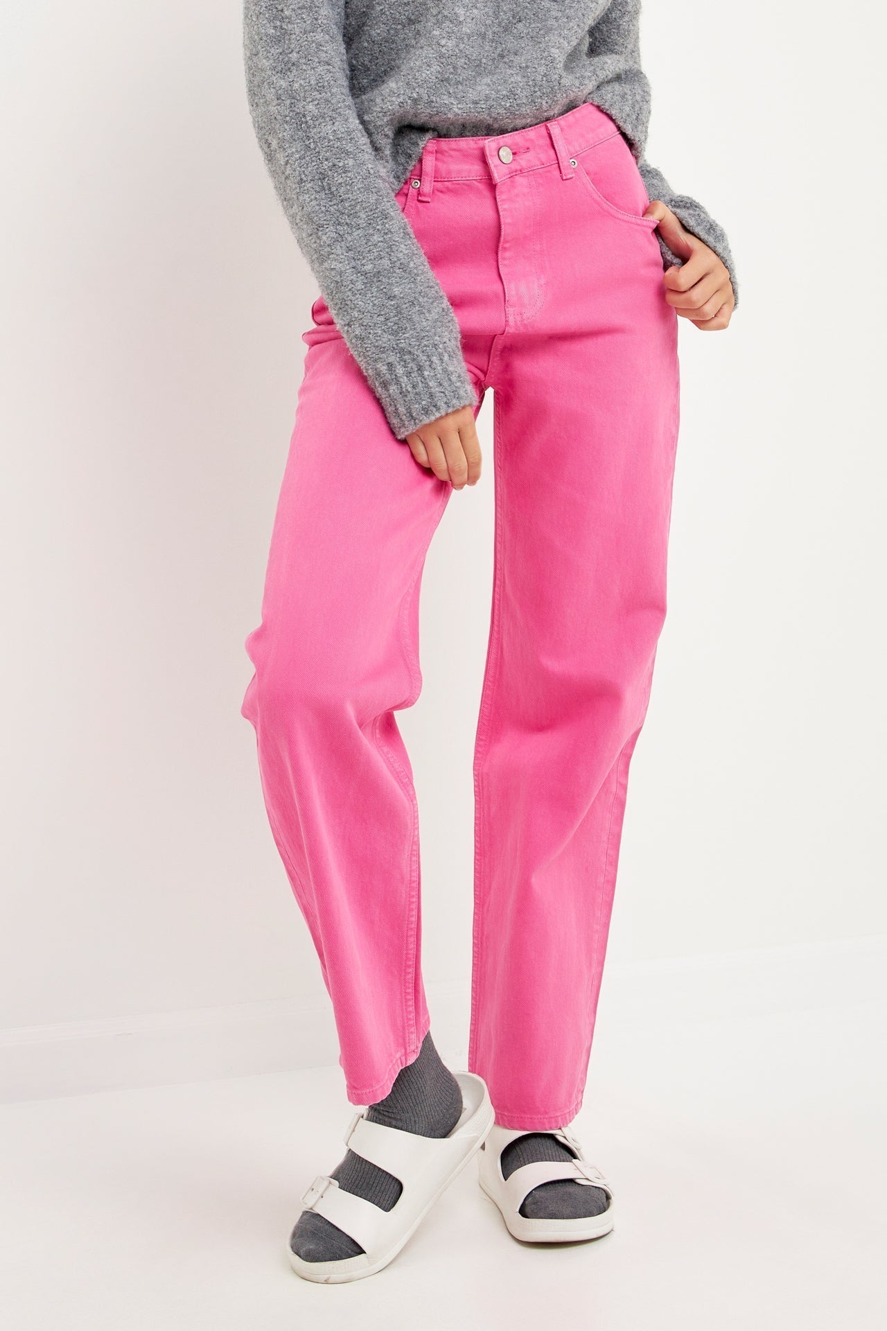 Color Full Length Wide Leg Jean