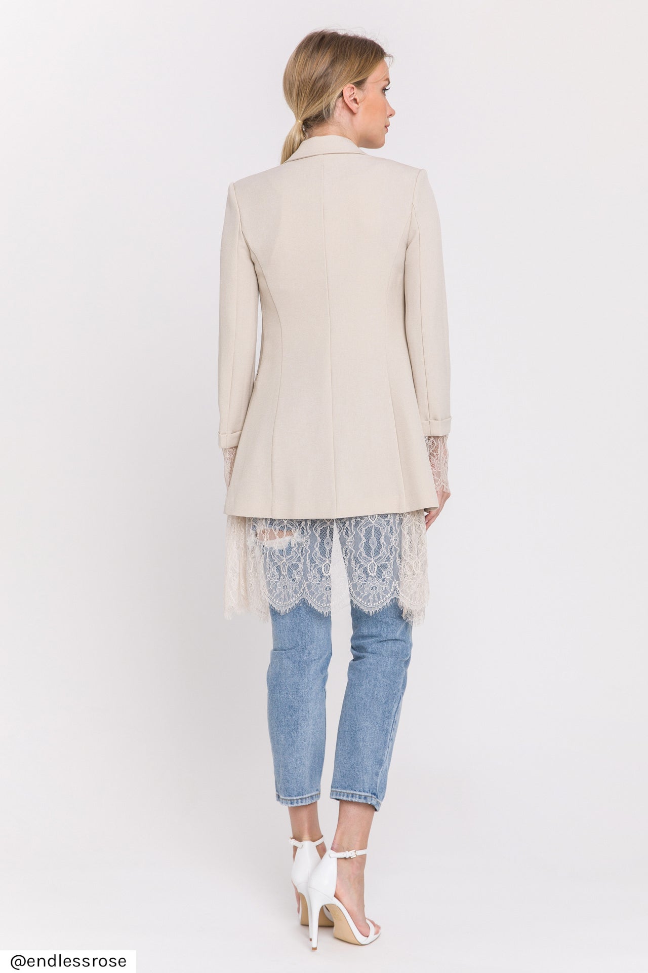 Lace Combo Blazer