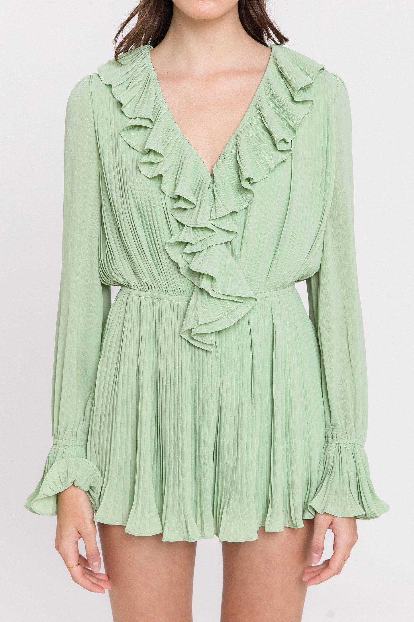 Ruffled V-neck Romper