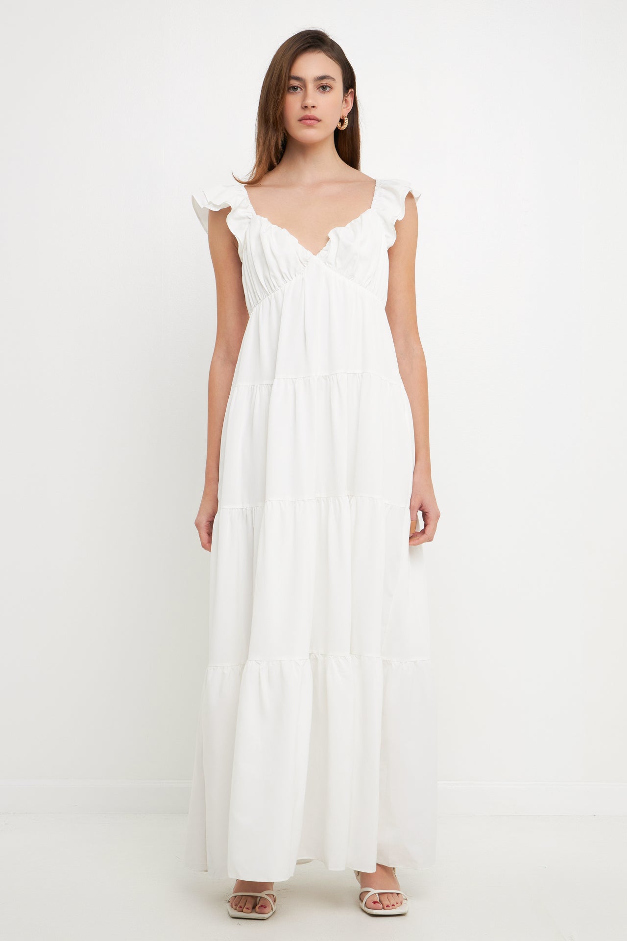 Ruffle Sleeve Maxi Dress