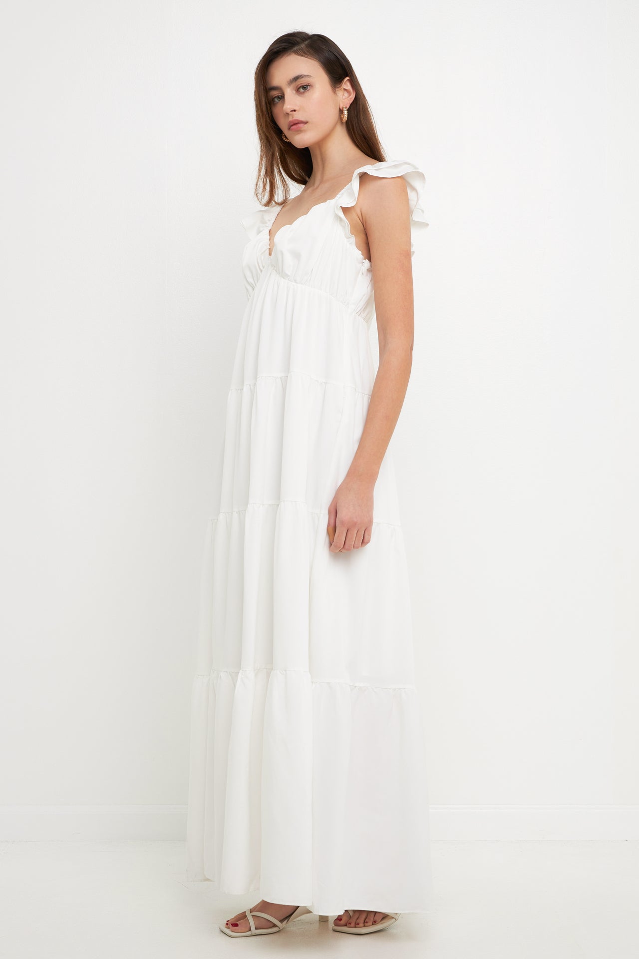Ruffle Sleeve Maxi Dress