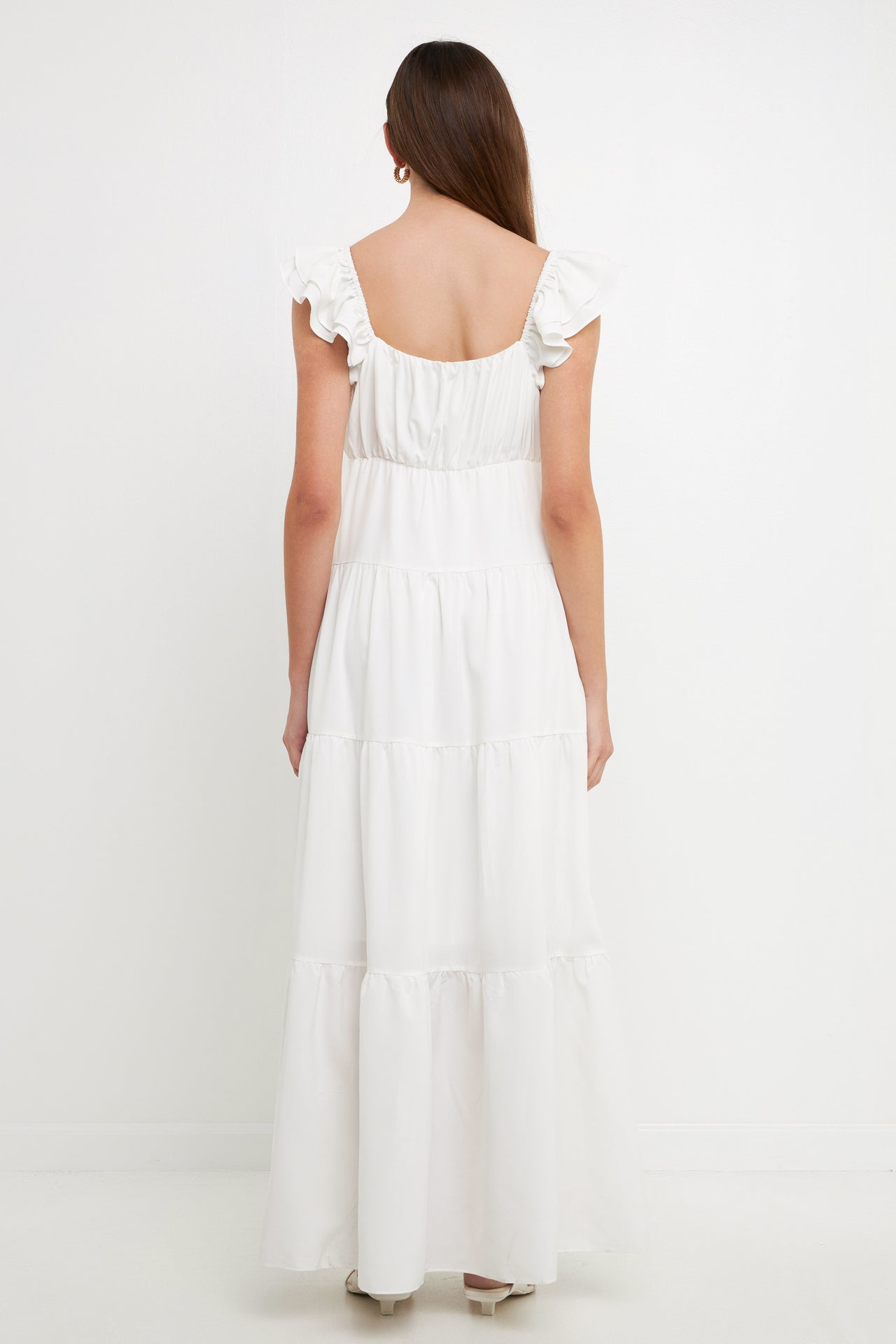 Ruffle Sleeve Maxi Dress