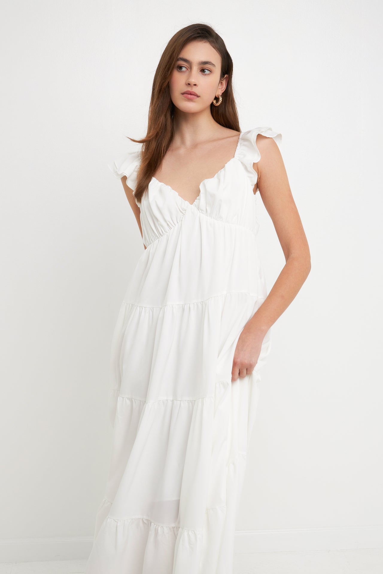 Ruffle Sleeve Maxi Dress