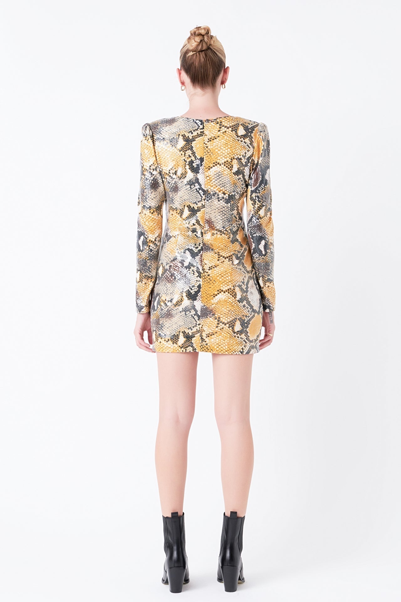 Snakeskin Sequin Mini Dress