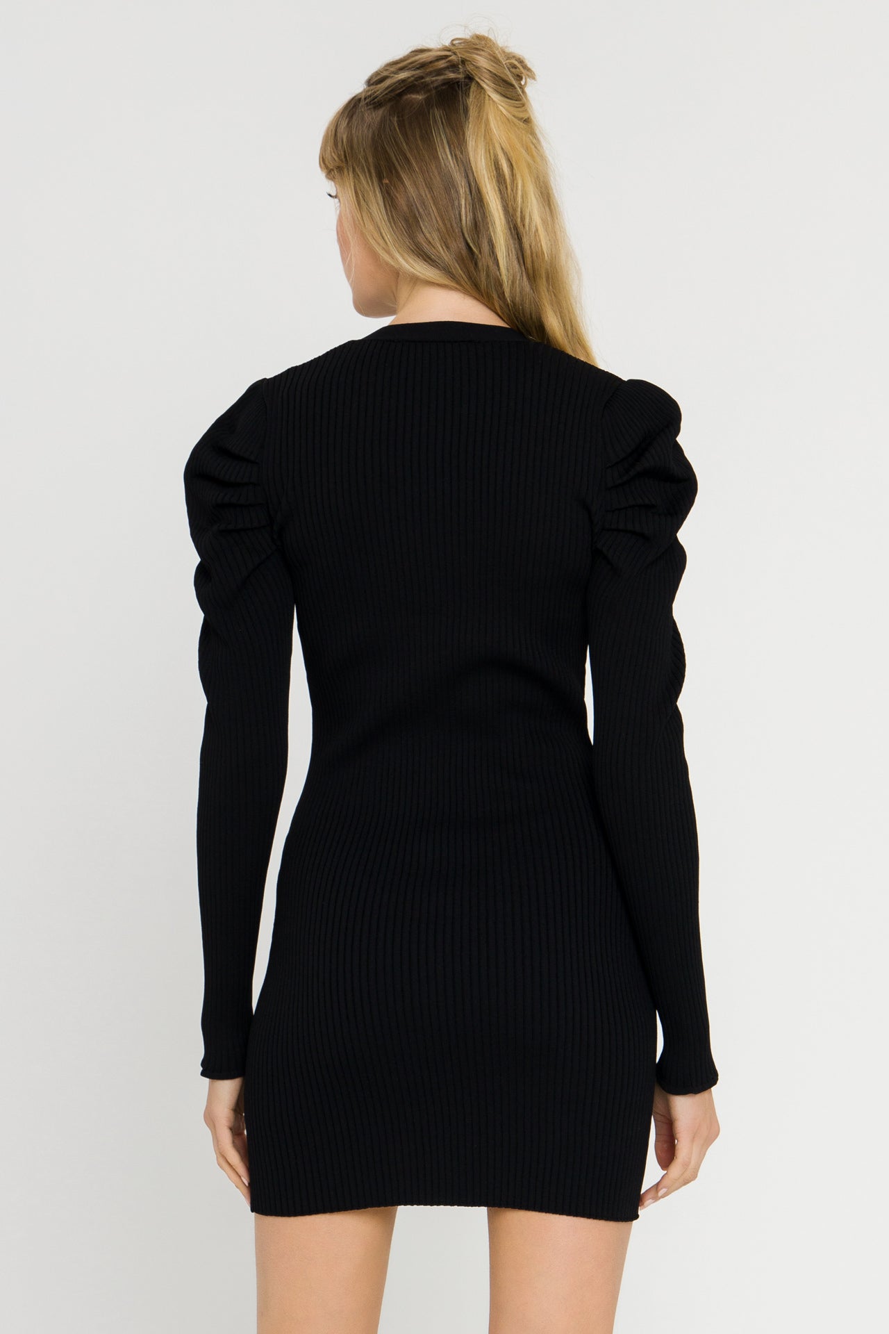 Plunging V-Neck Knit Dress