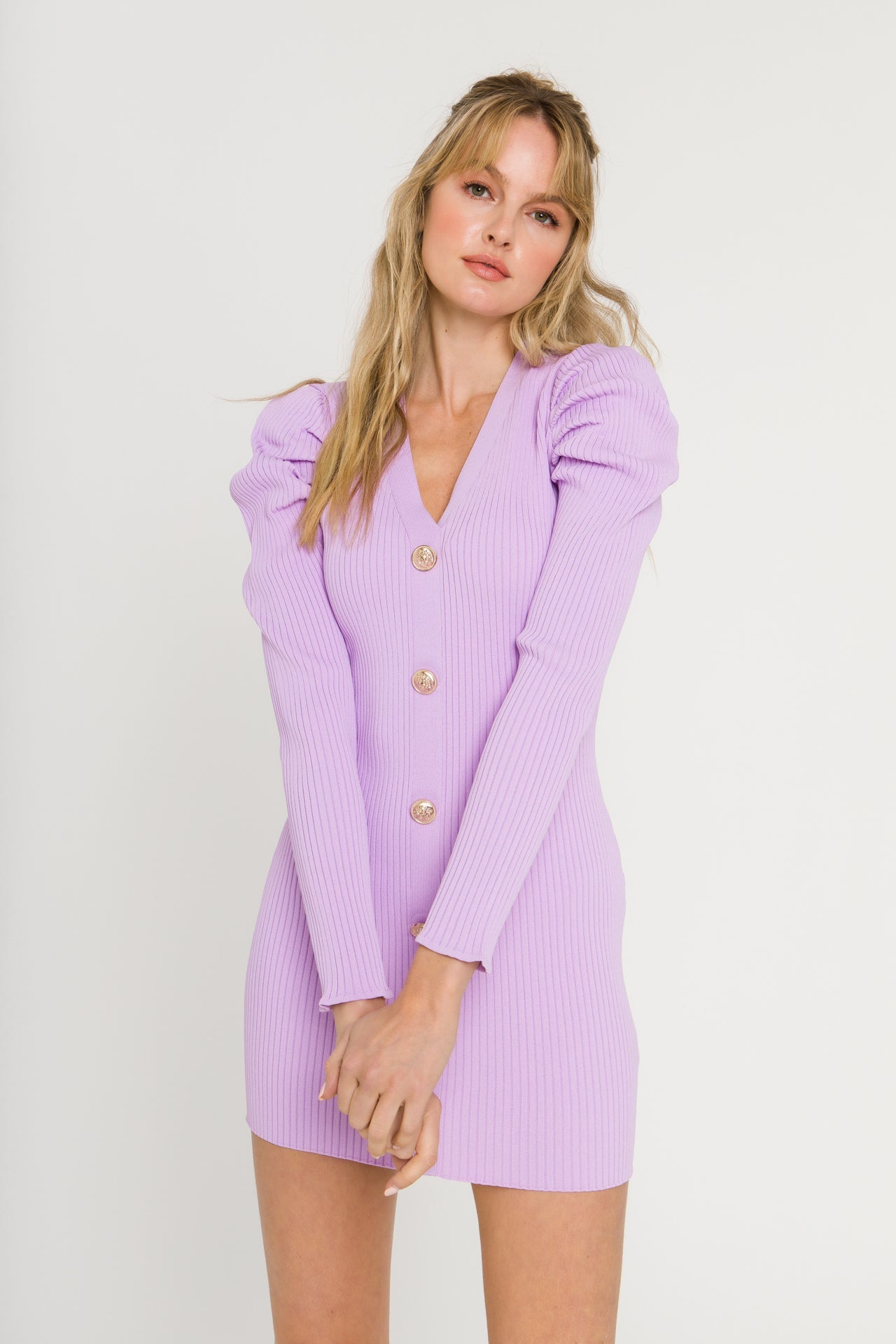 Plunging V-Neck Knit Dress