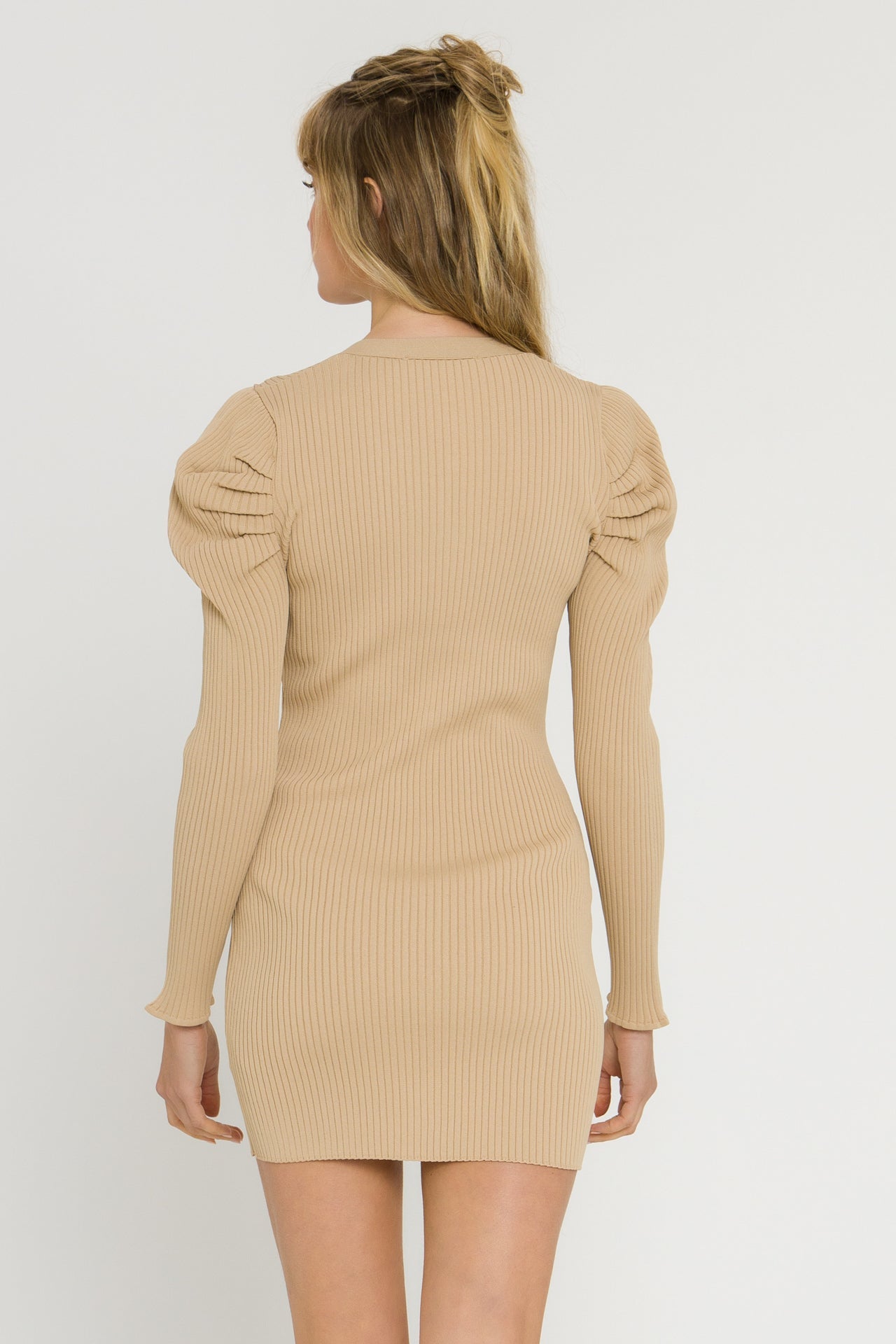 Plunging V-Neck Knit Dress