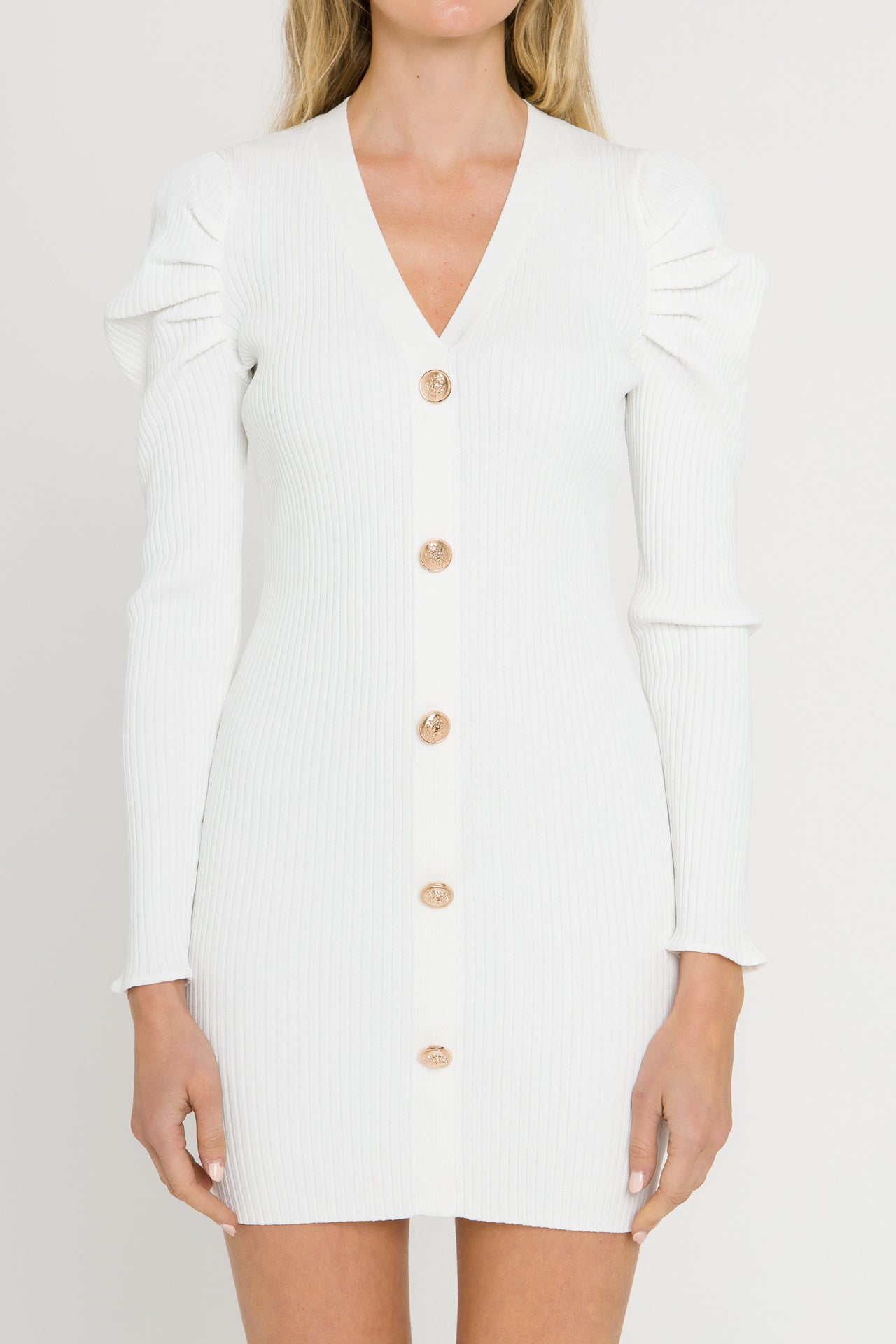 Plunging V-Neck Knit Dress