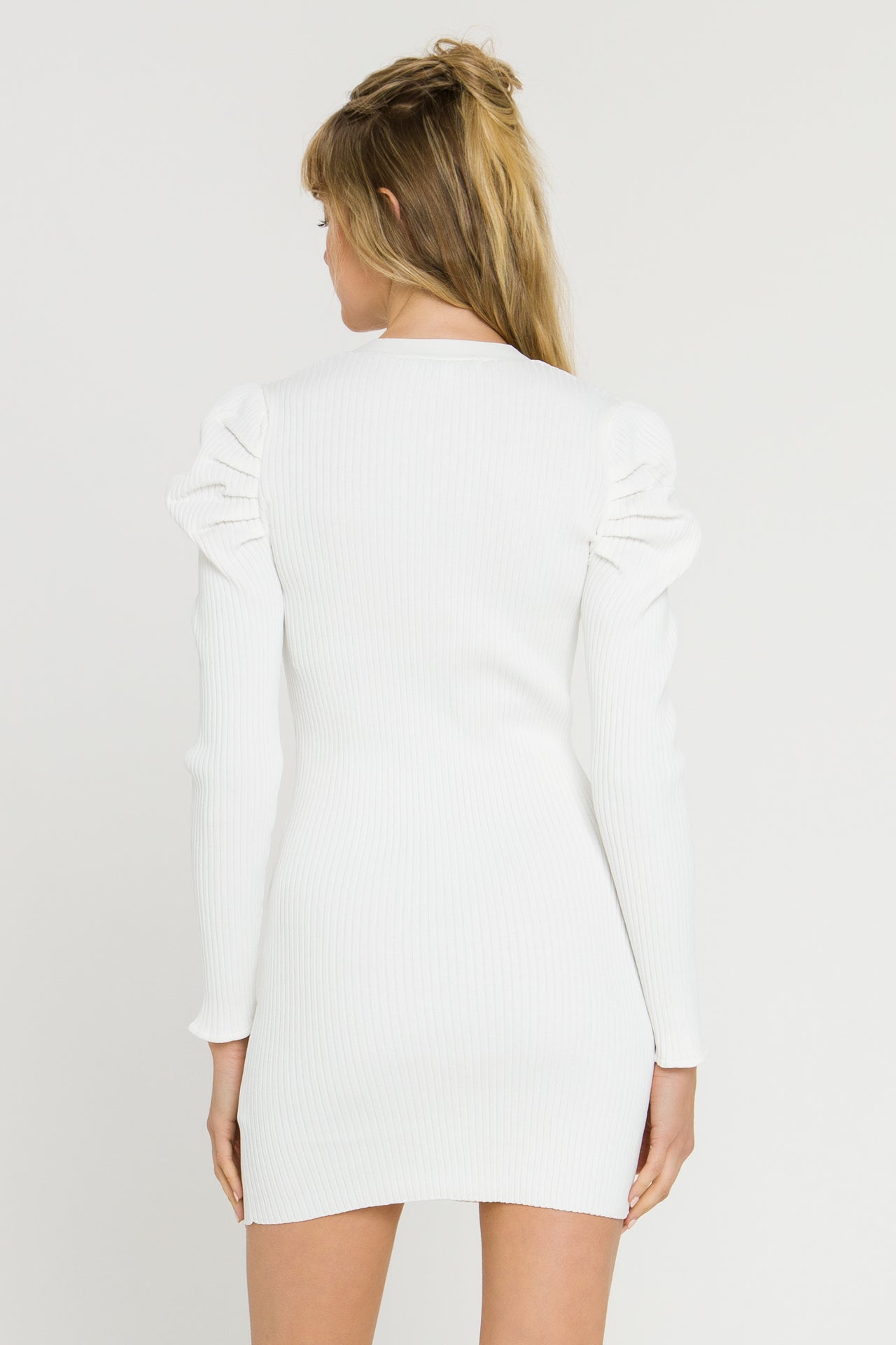 Plunging V-Neck Knit Dress